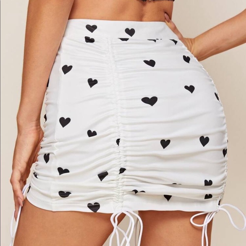 SOLD Drawstring Ruched Mini Skirt - Picture 3 of 5